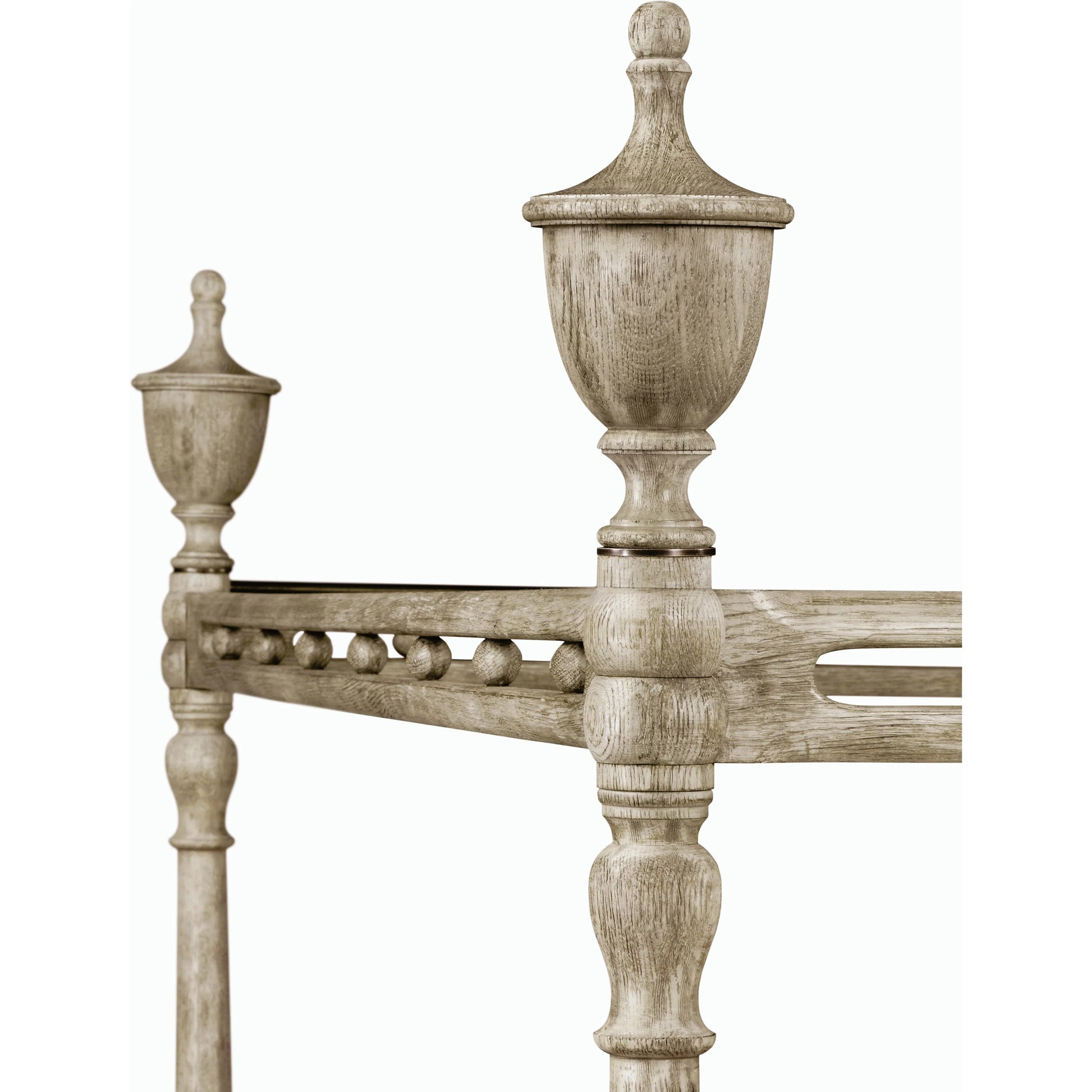 William Yeoward Morris King Bed by Jonathan Charles in grey and greyed oak. Made from oak in a cottage & farmhouse style.