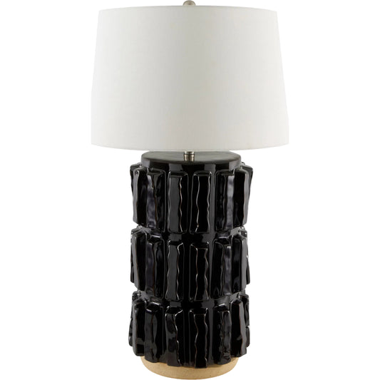 Vage Table Lamp by Surya. Made from ceramic, linen, plastic, iron in a modern style.