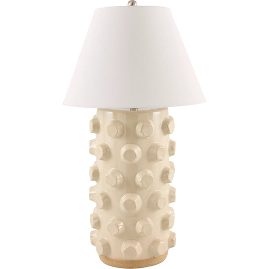 Vage Accent Table Lamp by Surya in glazed. Made from ceramic, linen, plastic, iron in a unique style.