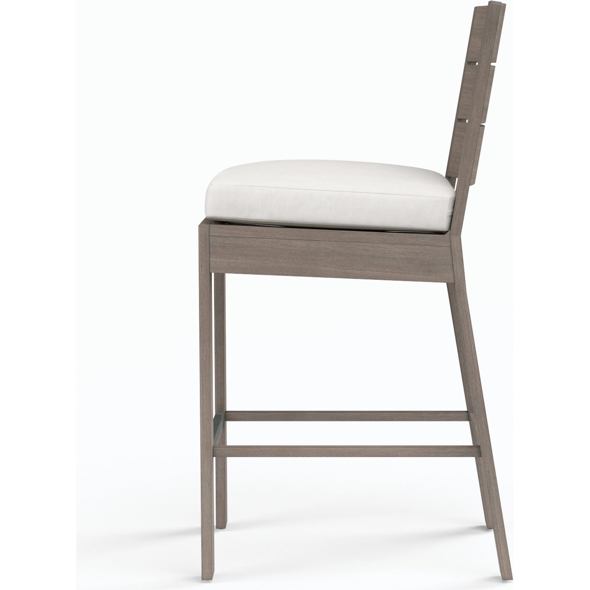 Laguna Outdoor Counter Stool by Sunset West in browns. Made from aluminum in a modern style.