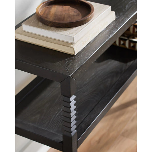 Vansaar Console Table by Surya in black and painted. Made from oak veneer, mdf, oak in a modern style.