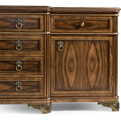 Viceroy Buffet by Jonathan Charles in viceroy brown santos. Made from local mahogany, oak, celejeria veneer, oak veneer, brass, acacia veneer, santos rosewood crown veneer in a traditional style.