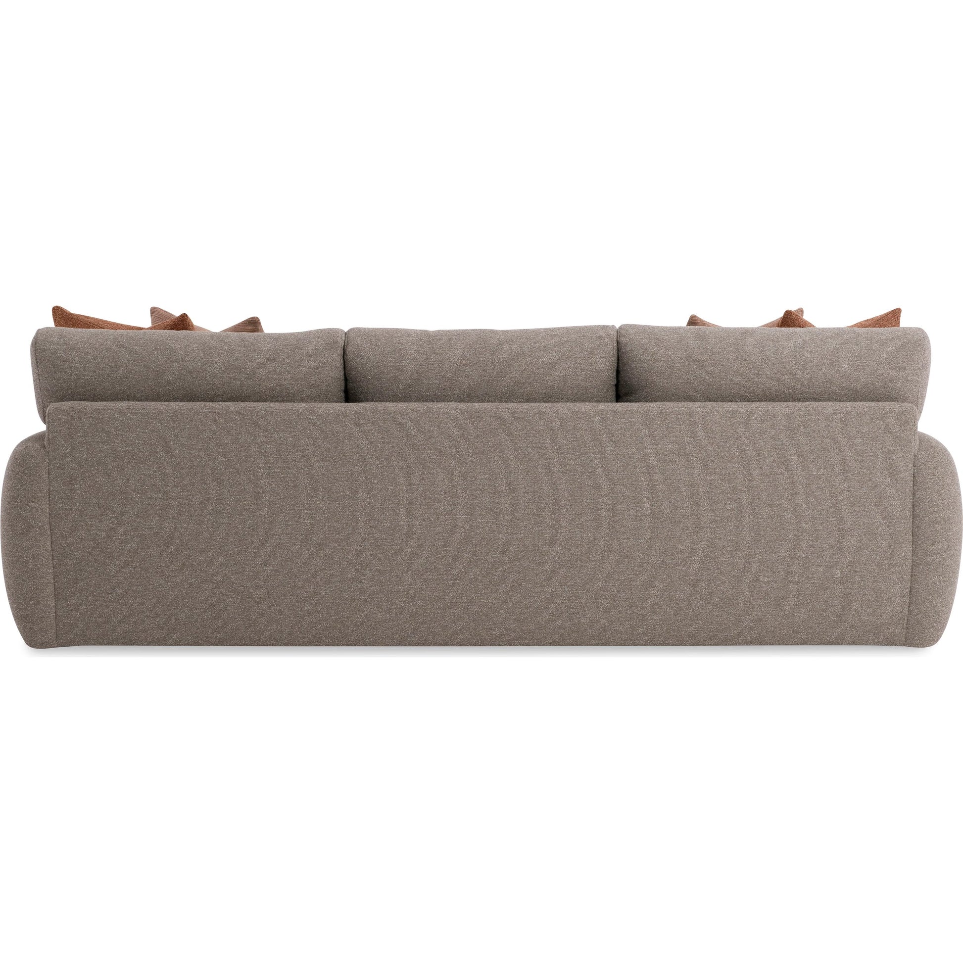 Cameron Fabric Sofa by Bernhardt in brown. Made from fabric, polyfoam core, virgin polyester fibers, waterfowl feathers, waterfowl down in a transitional style.