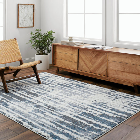 Valet Rug - 489682 by Livabliss in blue, cream, gray. Made from face: 100% polyester, warp: 100% jute in a unique style.