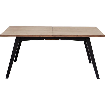Viva Extension Dining Table by LH Imports in matte black and sundried wheat, matte black. Made from fsc reclaimed mixed wood in a modern style.