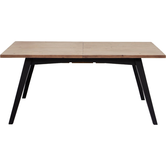 Viva Extension Dining Table by LH Imports in matte black and sundried wheat, matte black. Made from fsc reclaimed mixed wood in a modern style.