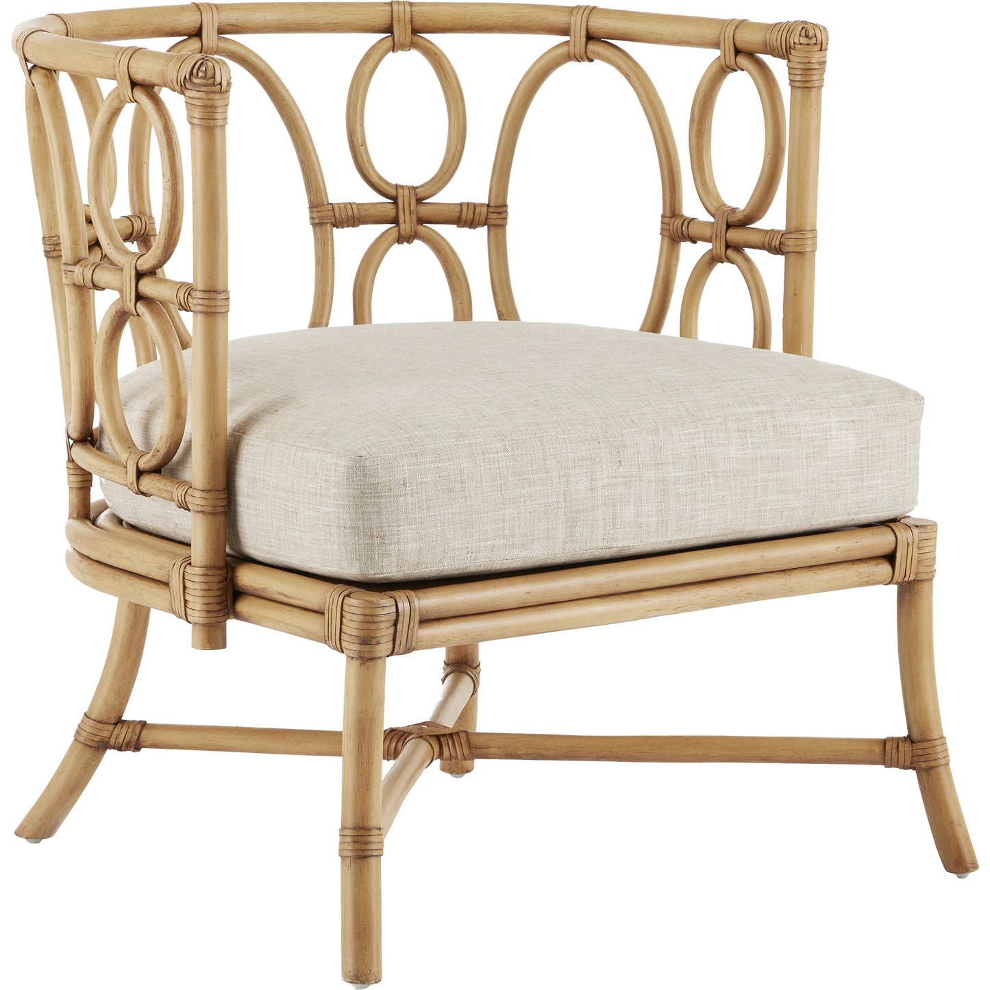 001 SI-1924220 | Primary Silo | Tegal Muslin Chair by Currey and Company in rattan, natural. Made from rattan, wood, leather, finn natural in a coastal style.