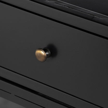 Shadow Box Small Cabinet by Four Hands in black, weathered bronze. Made from iron in a modern style.