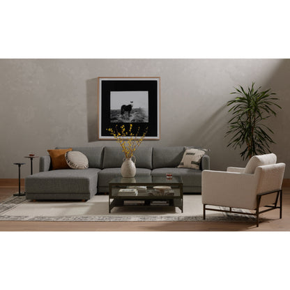 Shadow Box Coffee Table by Four Hands in black. Made from tempered glass, iron in a modern style.