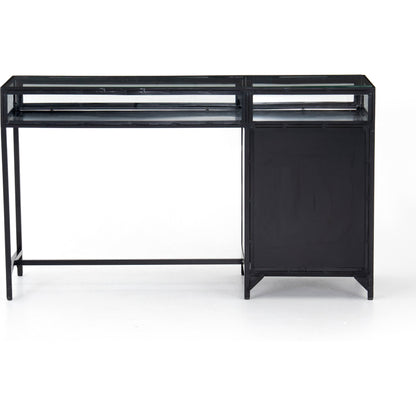 Shadow Box Desk by Four Hands in black. Made from iron in a modern style.