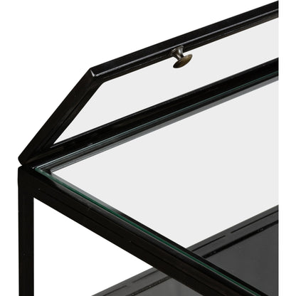 Shadow Box Coffee Table by Four Hands in black. Made from tempered glass, iron in a modern style.