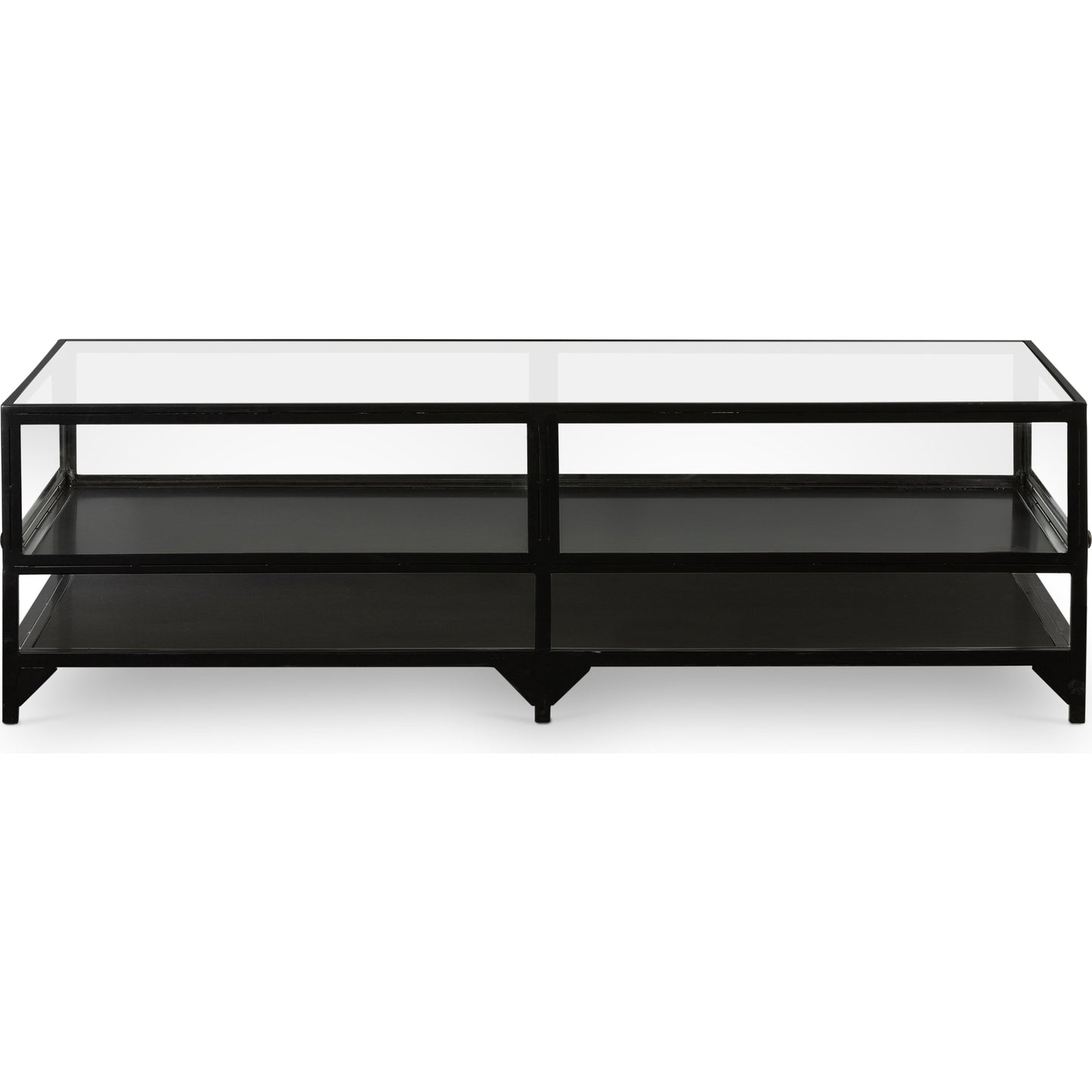 005 SR-369200 | Additional Silo | Shadow Box Coffee Table by Four Hands in black. Made from tempered glass, iron in a modern style.
