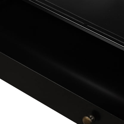 Shadow Box End Table by Four Hands in black. Made from tempered glass, iron in a modern style.