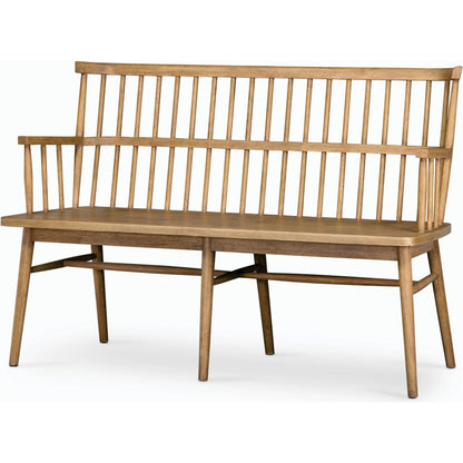 Aspen Bench by Four Hands in matte black. Made from solid beech, beech veneer in a cottage & farmhouse style.