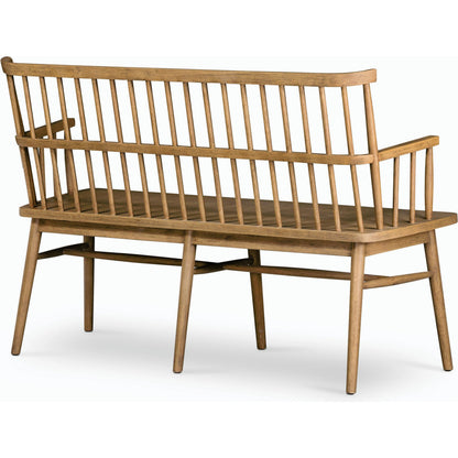 Aspen Bench by Four Hands in matte black. Made from solid beech, beech veneer in a cottage & farmhouse style.