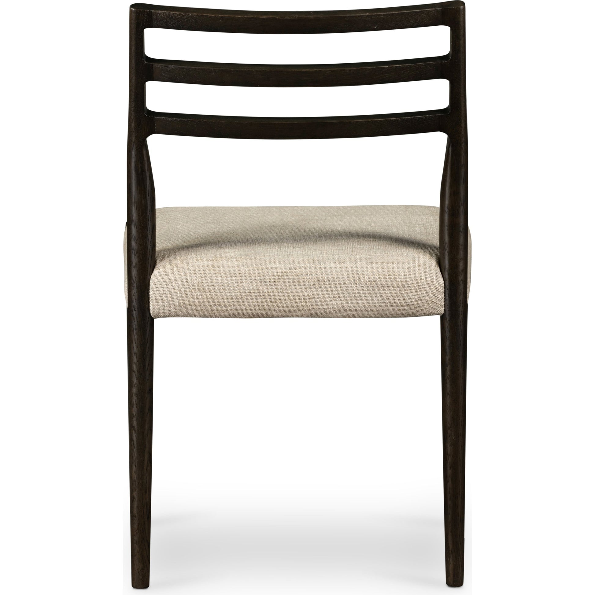 Glenmore Dining Chair by Four Hands. Made from 49% viscose (rayon), 22% flax, linen, 18% polyester, 11% cotton, solid oak, 100% polyester in a transitional style.