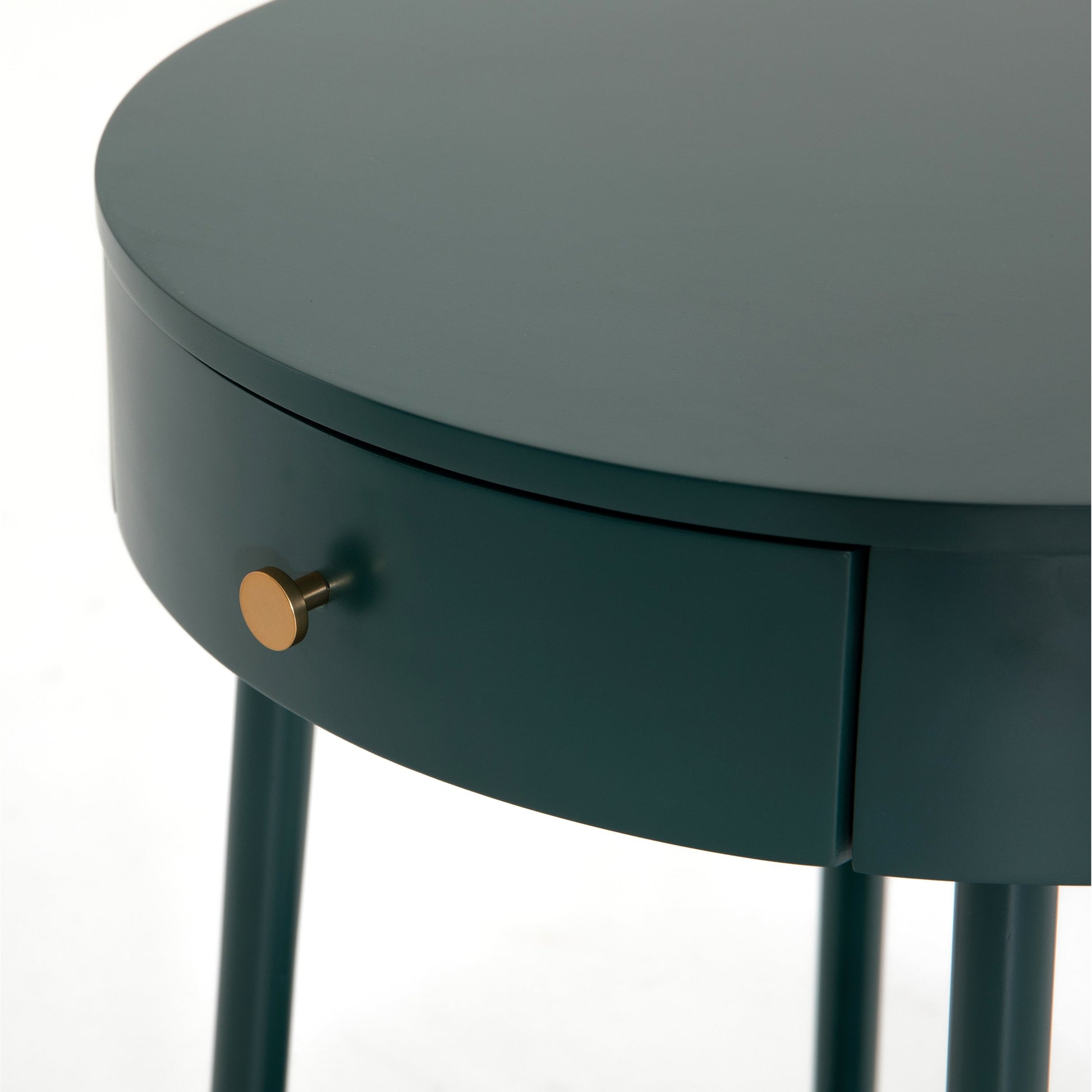 Van Nightstand by Four Hands in aged brass, matte alabaster, golden brass and matte alabaster. Made from engineered hardwood, solid parawood, iron in a modern style.