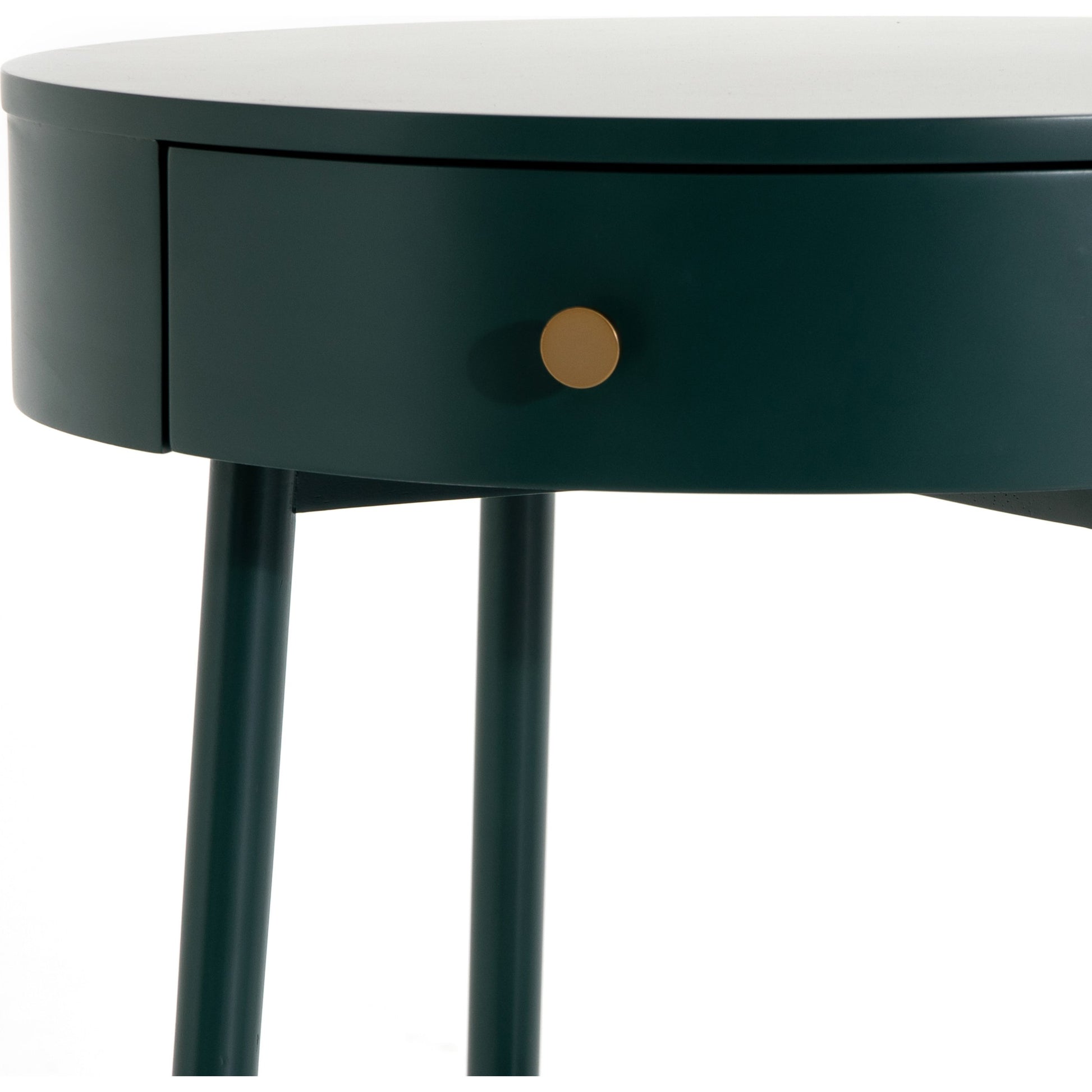 Van Nightstand by Four Hands in aged brass, matte alabaster, golden brass and matte alabaster. Made from engineered hardwood, solid parawood, iron in a modern style.