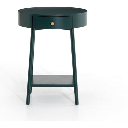 Van Nightstand by Four Hands in aged brass, matte alabaster, golden brass and matte alabaster. Made from engineered hardwood, solid parawood, iron in a modern style.