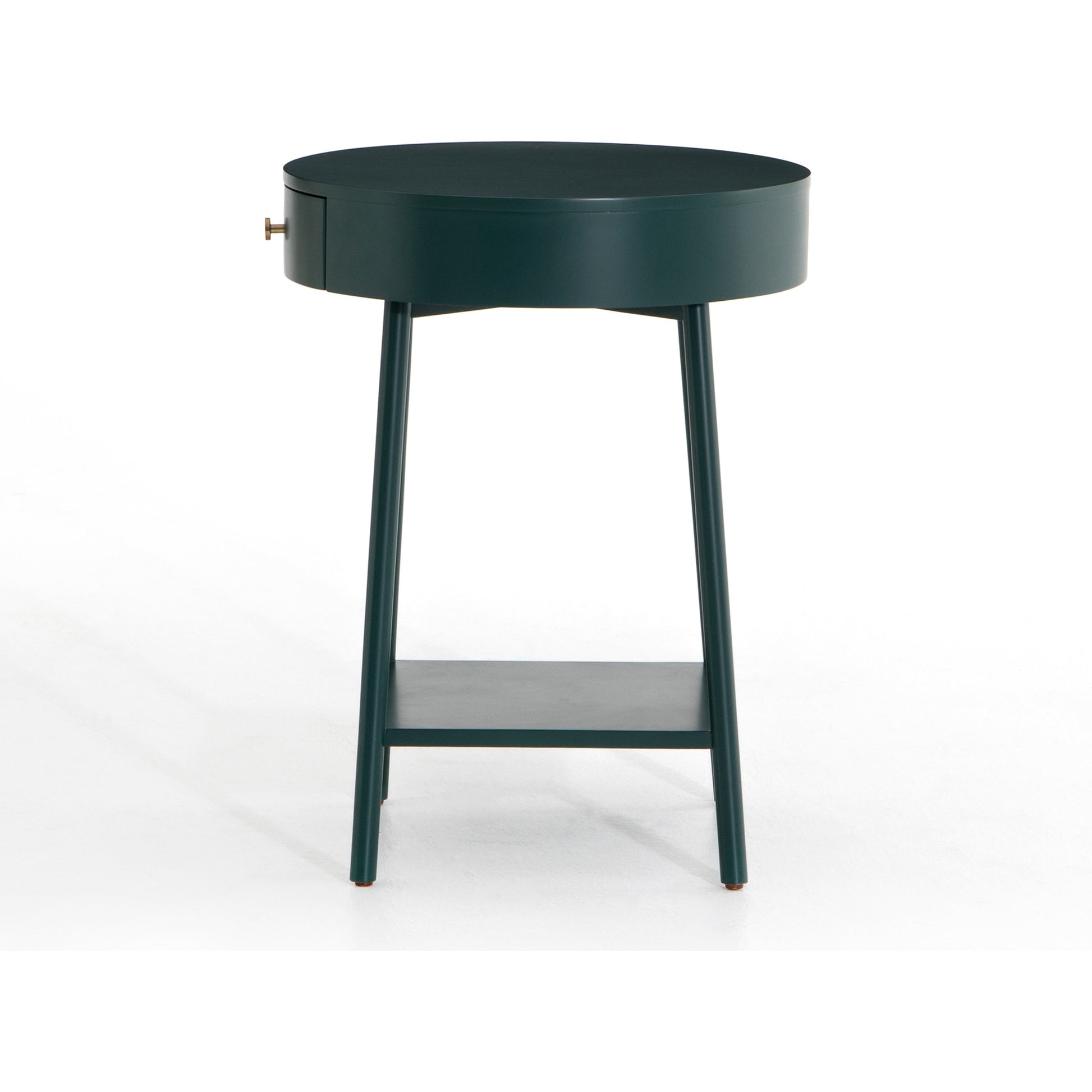 Van Nightstand by Four Hands in aged brass, matte alabaster, golden brass and matte alabaster. Made from engineered hardwood, solid parawood, iron in a modern style.