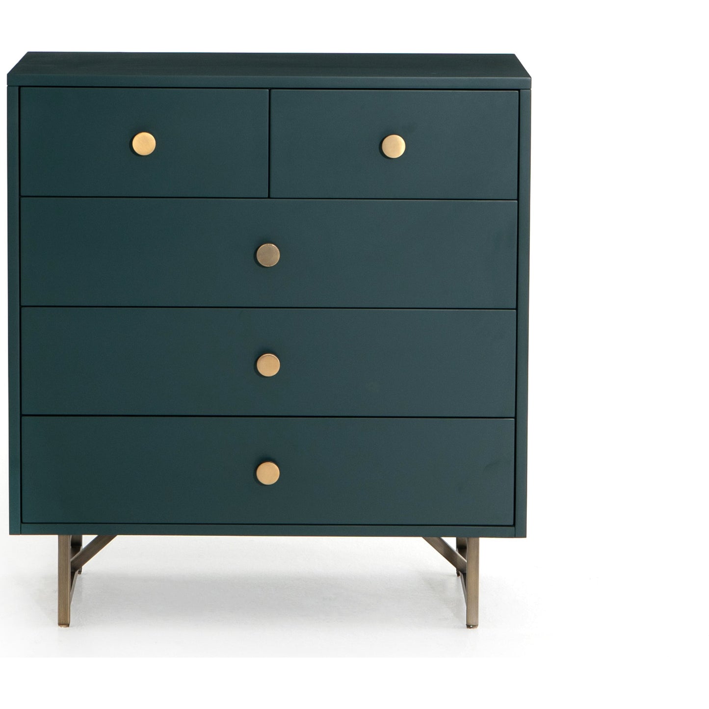 021 SI-1717109 | Additional Silo | Van 5 Drawer Dresser by Four Hands in juniper green. Made from stainless steel, engineered hardwood in a modern style.
