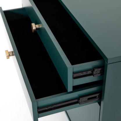 Van 7 Drawer Dresser by Four Hands in aged brass, matte alabaster, golden brass. Made from engineered hardwood, stainless steel, iron in a modern style.