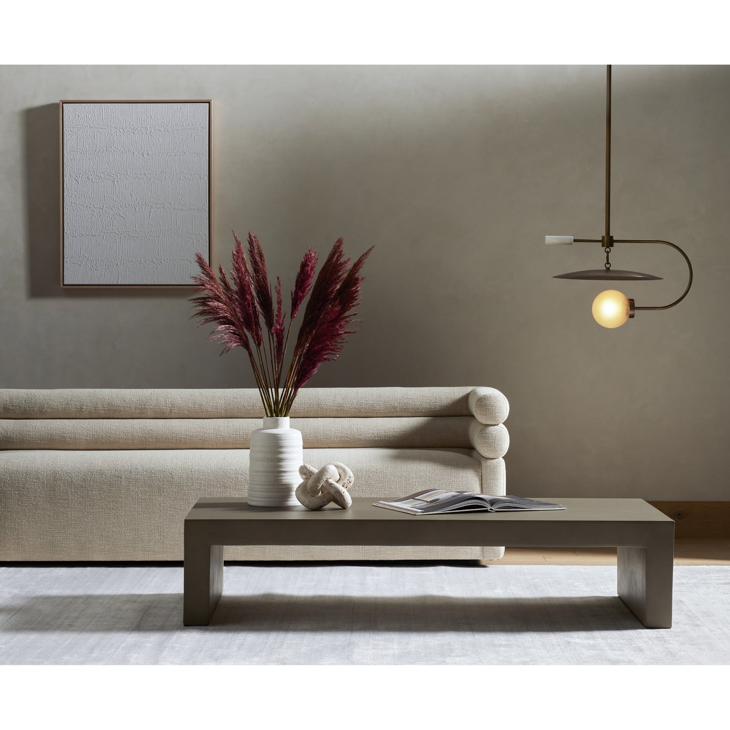013 S-338934 | Lifestyle | Parish Coffee Table by Four Hands. Made from concrete in a modern style.