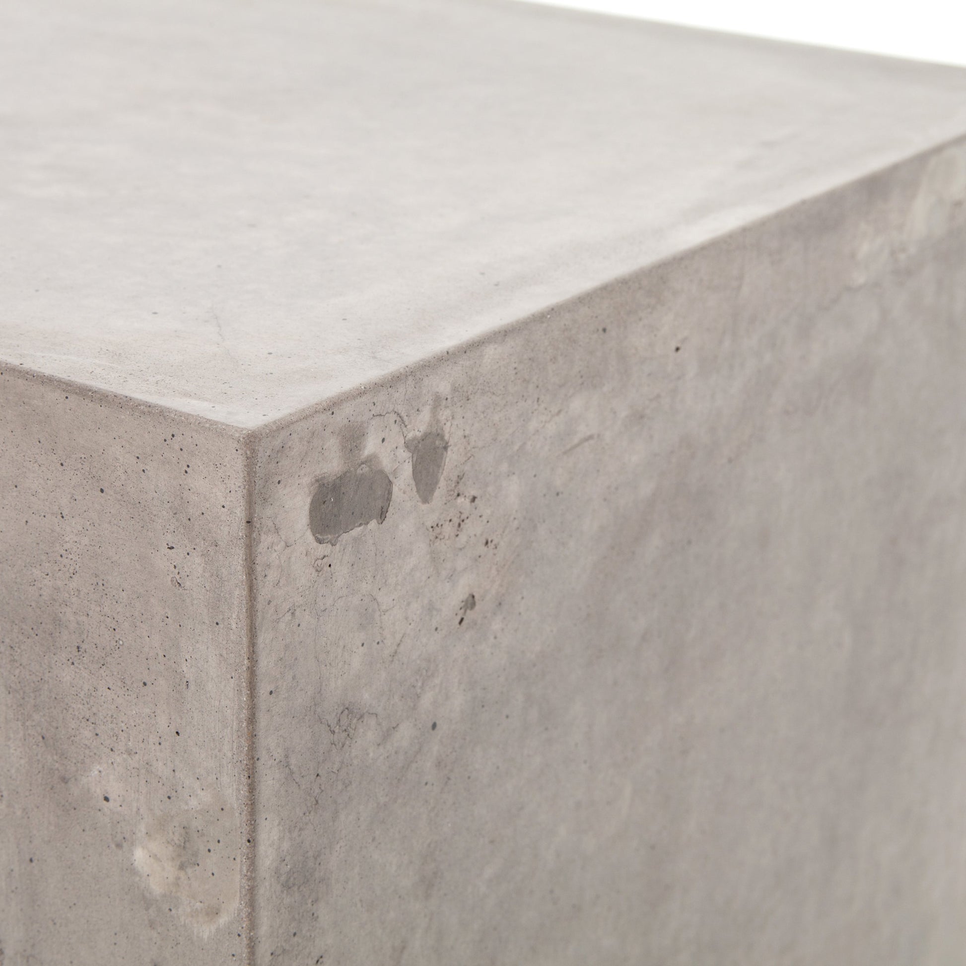 Parish Side Table by Four Hands in dark gray and gray concrete. Made from concrete in a modern style.