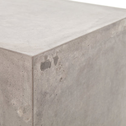 Parish Side Table by Four Hands in dark gray and gray concrete. Made from concrete in a modern style.
