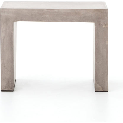 Parish Side Table by Four Hands in dark gray and gray concrete. Made from concrete in a modern style.
