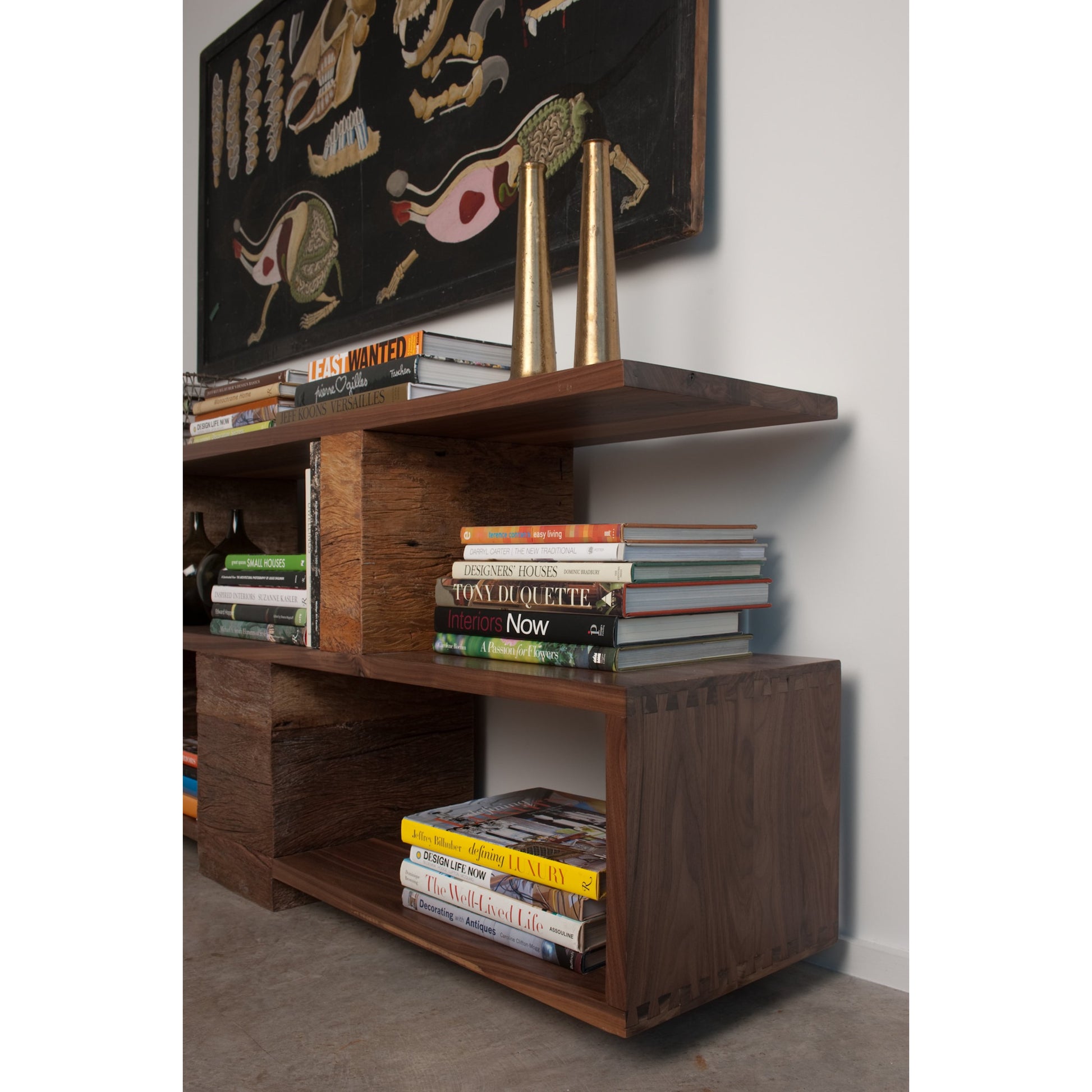 Ginger Console Table by Four Hands in natural peroba and natural walnut, natural peroba. Made from solid walnut in a modern style.