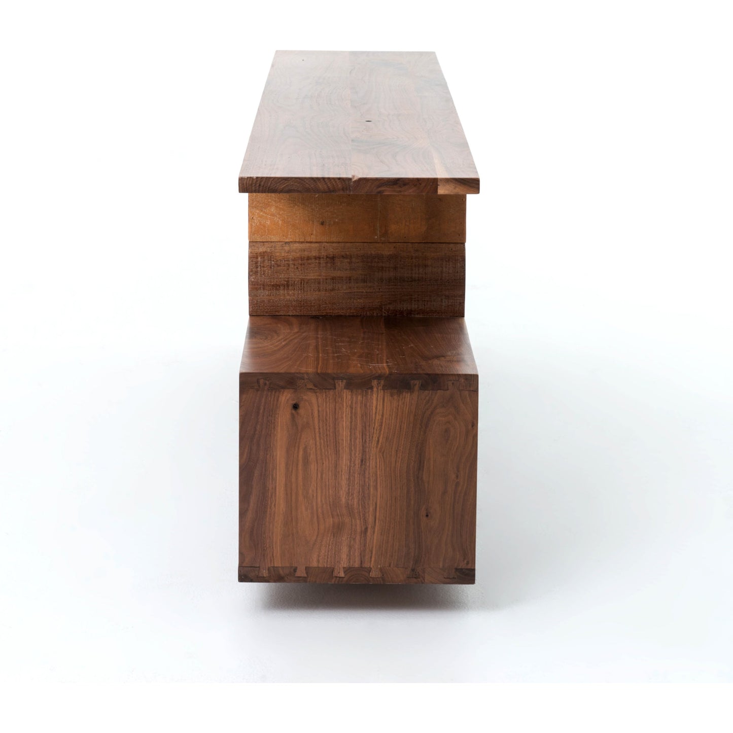 005 SR-369013 | Additional Silo | Ginger Console Table by Four Hands in natural peroba and natural walnut, natural peroba. Made from solid walnut in a modern style.