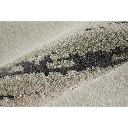 Gilmore Stripes GIL39UQF Rug by Feizy in ivory, gray, green. Made from polypropylene in a unique style.