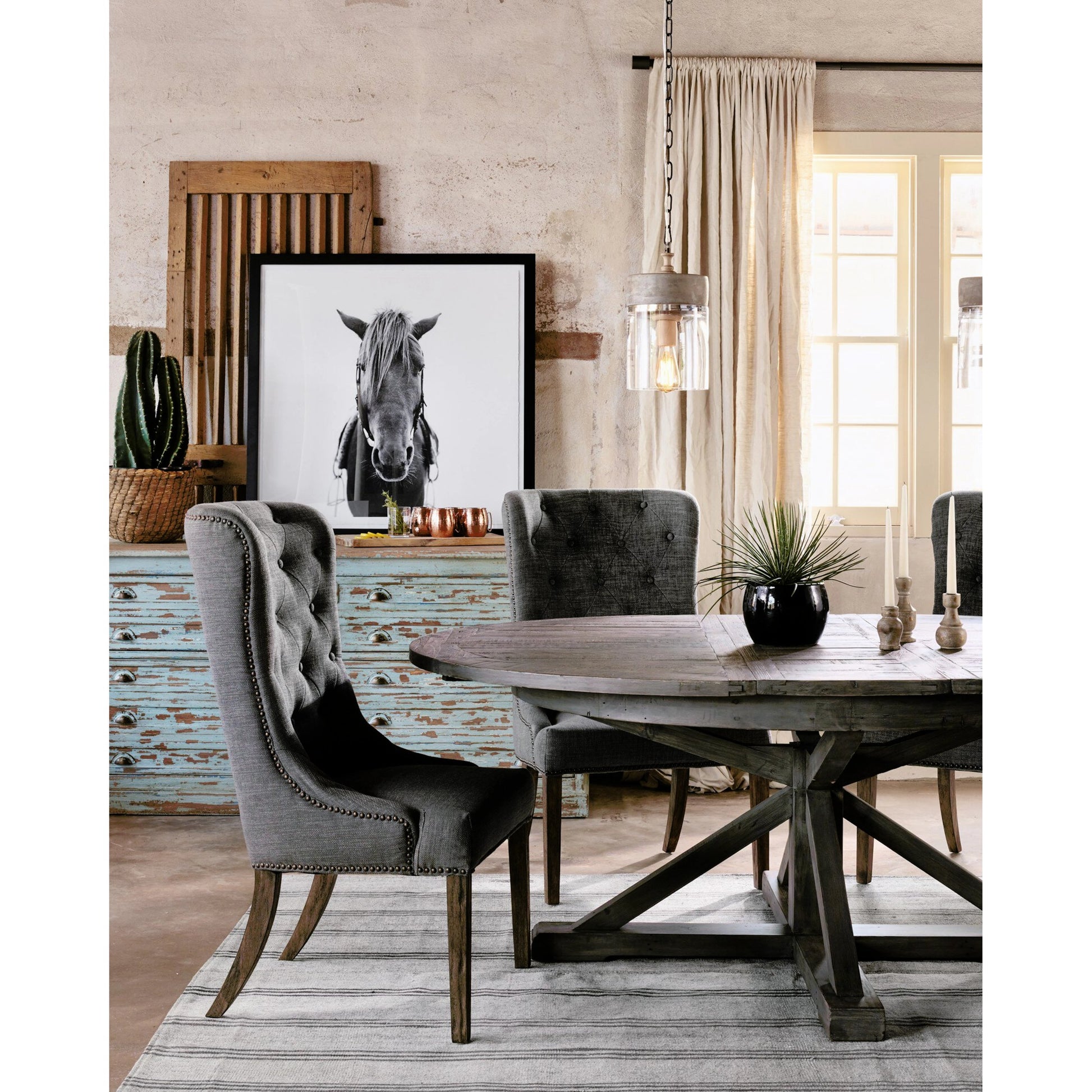 Cintra Extension Dining Table by Four Hands. Made from solid mixed reclaimed wood in a cottage & farmhouse style.