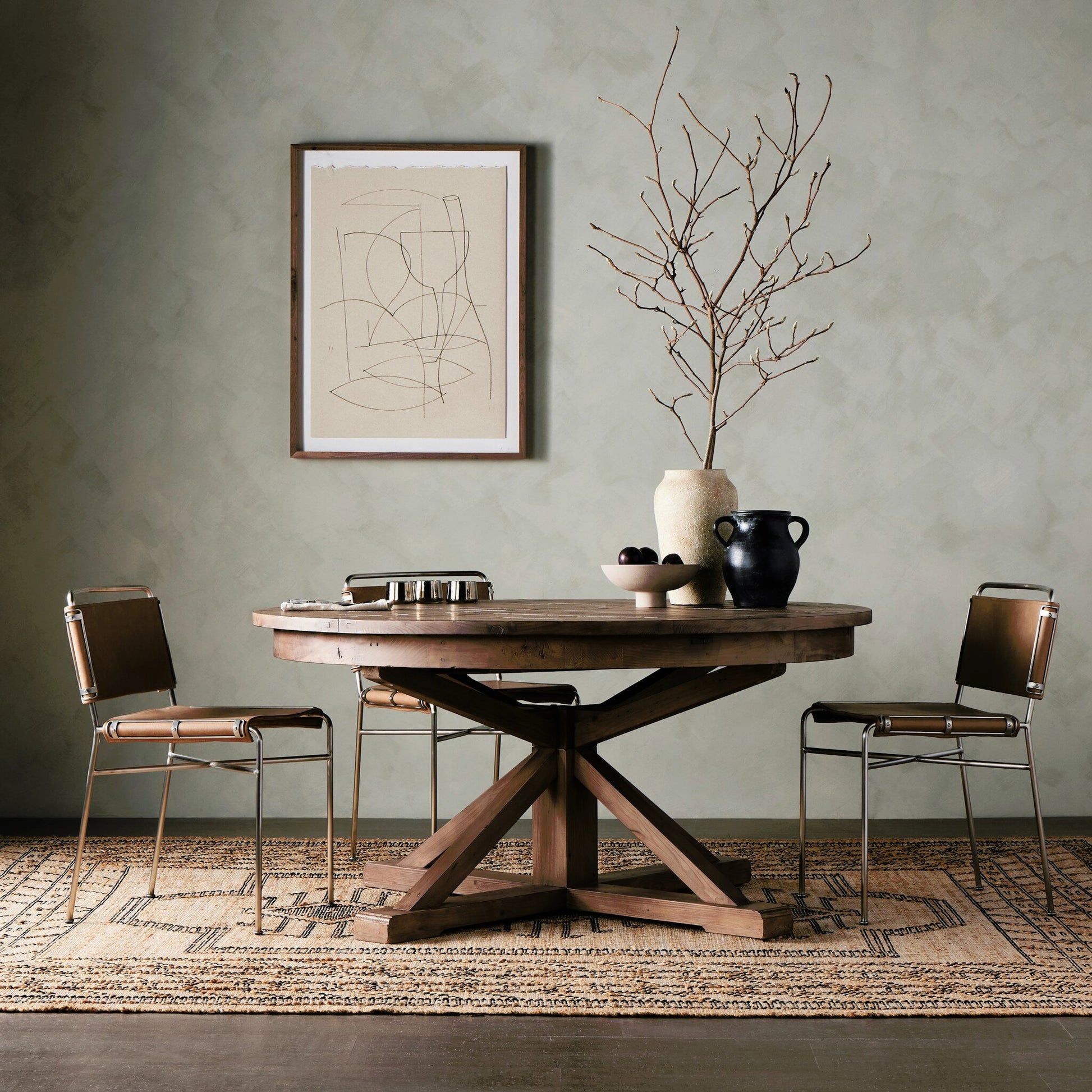 Cintra Extension Dining Table by Four Hands. Made from solid mixed reclaimed wood in a cottage & farmhouse style.