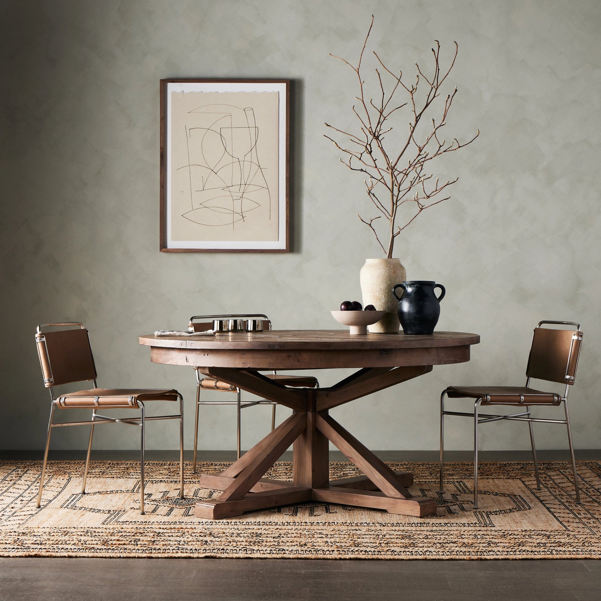 Cintra Extension Dining Table by Four Hands. Made from solid mixed reclaimed wood in a cottage & farmhouse style.