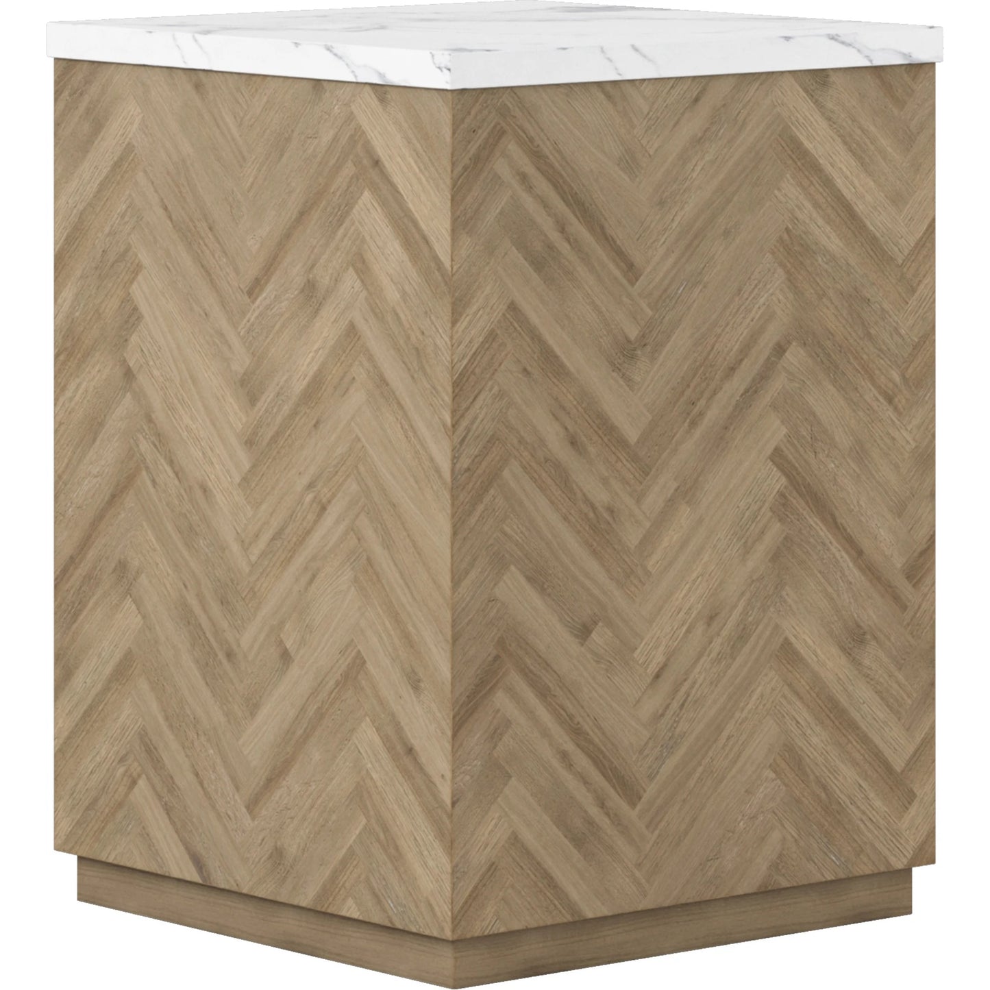 001 SI-2155779 | Primary Silo | Garrison Accent Table by A.R.T. Furniture in washed oak. Made from parawood solids with ash embossing, white oak veneers, travertine in a cottage & farmhouse style.