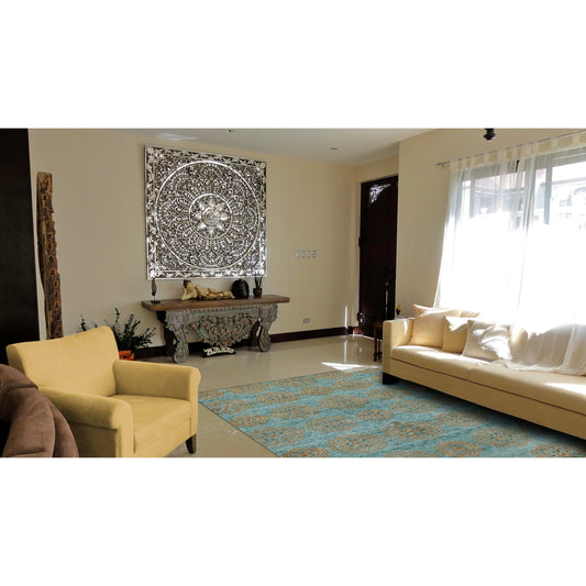 Qing Transitional & Botanical Rug - 6065F by Feizy. Made from wool, viscose in a unique style.