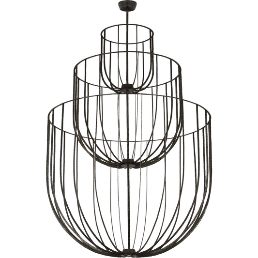 Sanchi Grande Three Tier Chandelier by Visual Comfort & Co.. Made from steel or brass in a unique style.