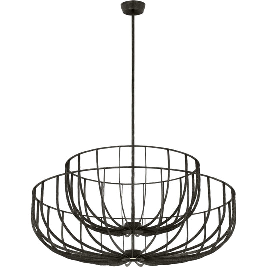 Sanchi X-Large Two Tier Chandelier by Visual Comfort & Co.. Made from steel or brass in a unique style.