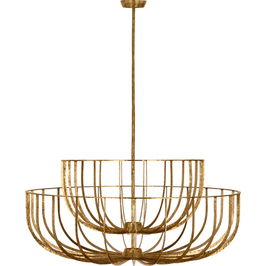 Sanchi X-Large Two Tier Chandelier by Visual Comfort & Co.. Made from steel or brass in a unique style.