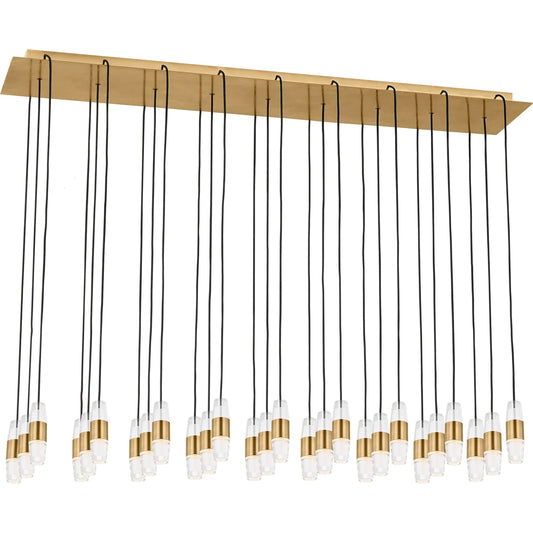 Lassell Short 27 Light Chandelier by Visual Comfort & Co. in antique brass. Made from aluminum or brass in a unique style.