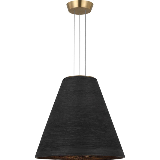 Karam Tapered Medium Pendant by Visual Comfort & Co. in hand rubbed antique brass. Made from brass in a unique style.