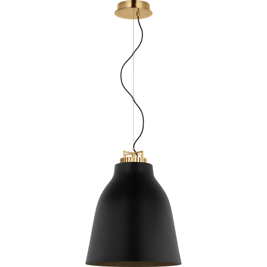 Forge Medium Tall Pendant by Visual Comfort & Co. in hand rubbed antique brass. Made from brass in a unique style.
