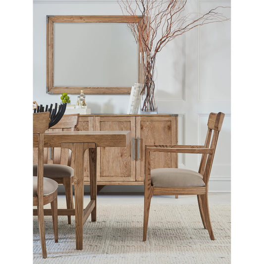 Passage Arm Chair Slat Back (Set of 2) by A.R.T. Furniture in brown and natural oak. Made from ash solids, knotty oak veneers, foam, fabric in a modern style.