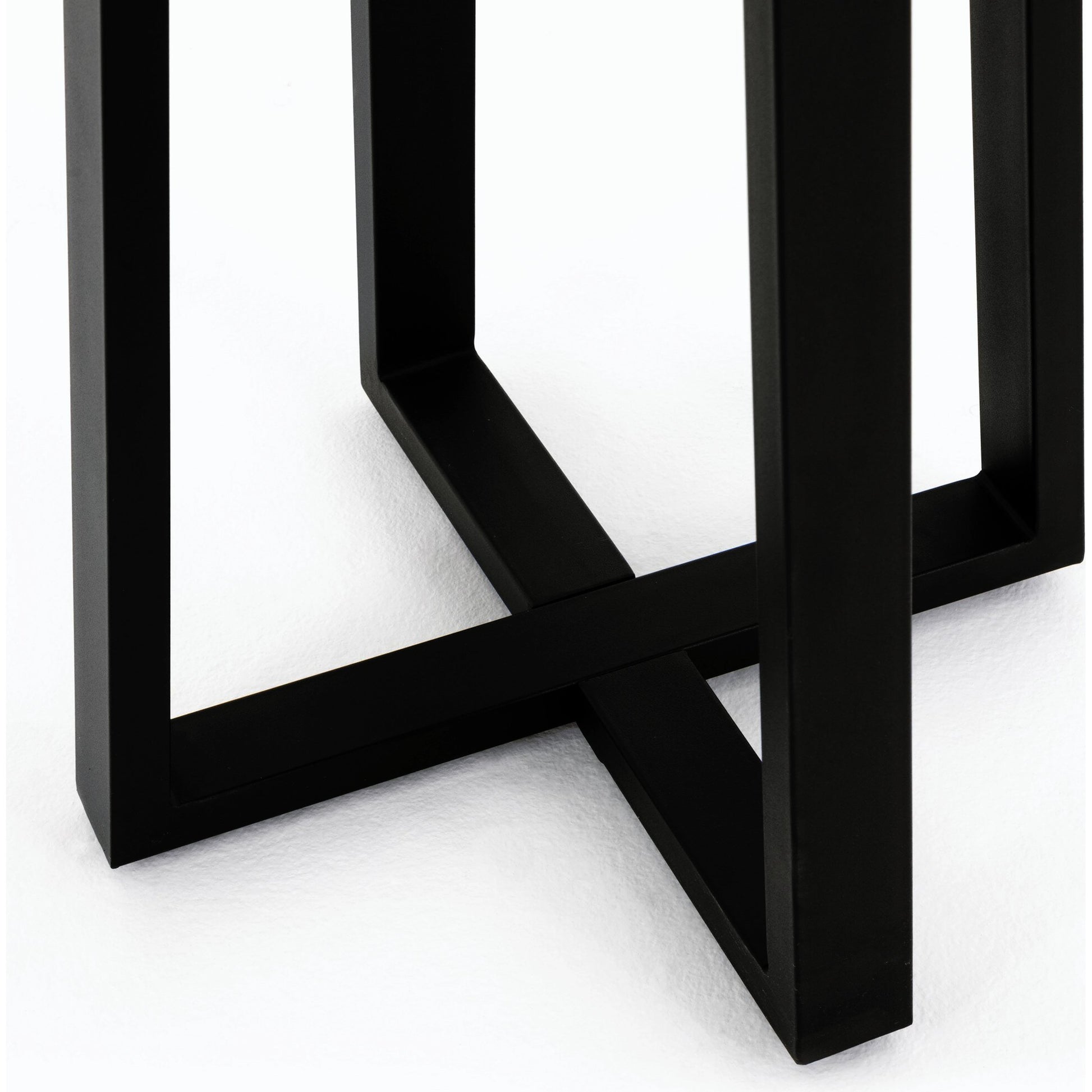 Cyrus Outdoor Bar Table by Four Hands in black and grey. Made from lavastone composite, iron in a modern style.