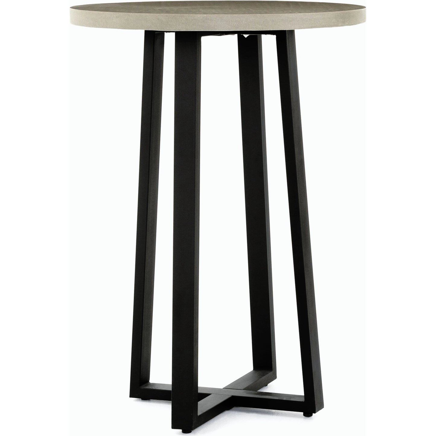 001 SI-1714945 | Primary Silo | Cyrus Outdoor Bar Table by Four Hands in black and grey. Made from lavastone composite, iron in a modern style.