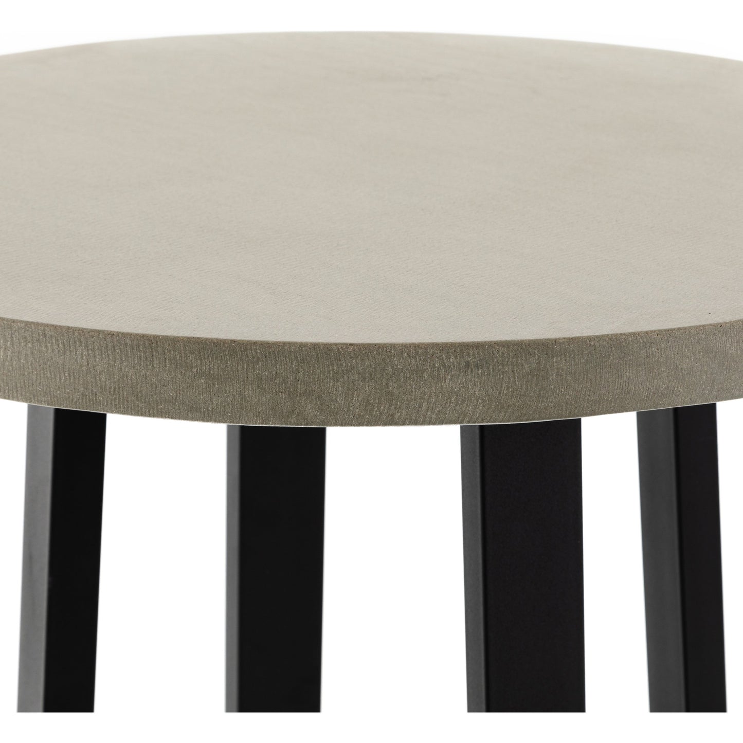 011 SI-1714945 | Closeup | Cyrus Outdoor Bar Table by Four Hands in black and grey. Made from lavastone composite, iron in a modern style.