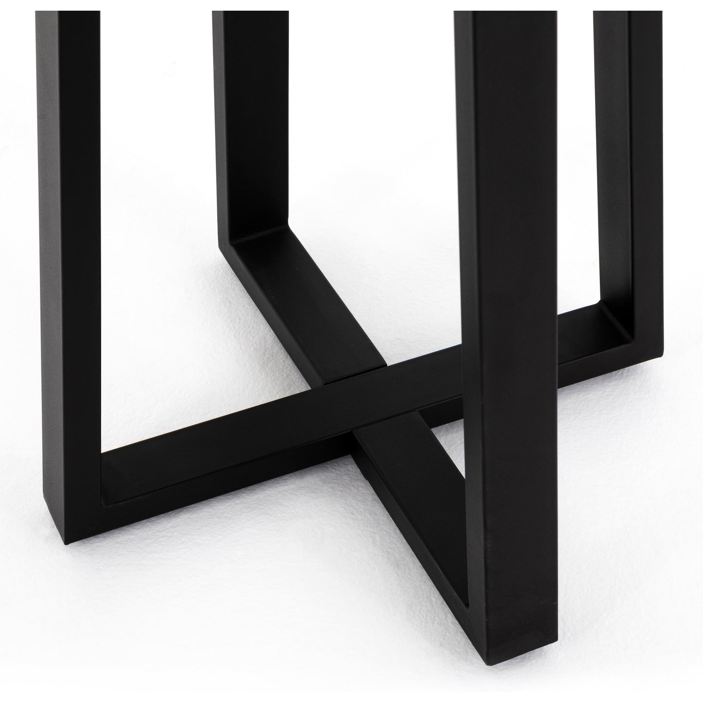 016 SI-1714945 | Closeup | Cyrus Outdoor Bar Table by Four Hands in black and grey. Made from lavastone composite, iron in a modern style.