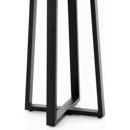 Cyrus Outdoor Counter Table by Four Hands in black, light grey and black, light gray. Made from lavastone composite, iron in a modern style.